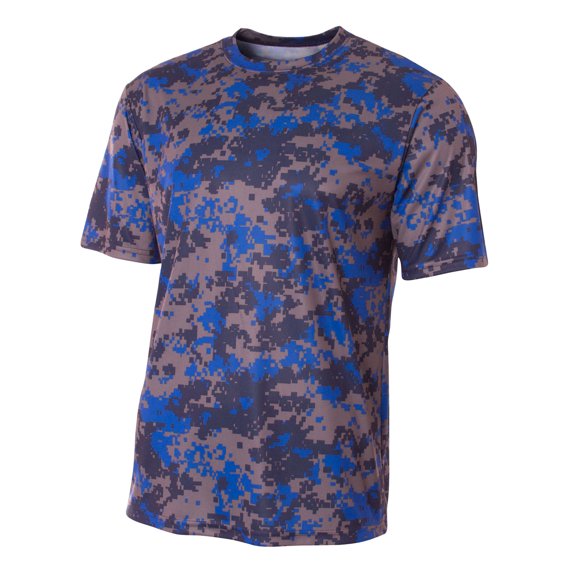 A4 Camo Performance Tee For Men in Royal N3256
