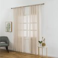 thumbnail image 3 of FRCOLOR window sheer Window Curtain Sheer Voile Window Curtain Panels Grommet Window Drapery Rod Pocket for Home Living Room Bedroom 100X200cm Beige,78.74" .37"X0.2", 3 of 10