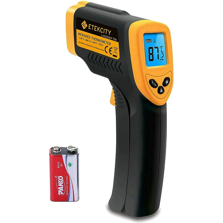Non-contact infrared digital laser infrared thermometer with temperature  sensor from -50 to +380 ° C, LCD lighting, grip