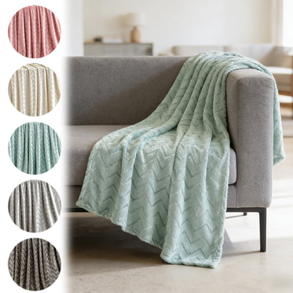 Boovnll Throw Blanket - Super Cozy Soft Solid Color Velvet Microfiber Blankets for Home Living Room Office Sofa Couch, Blanket - 40x60", Light Blue