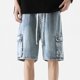 thumbnail image 4 of Pantalones cortos vaqueros holgados para hombre de Cagnkofi, estilo informal, estilo bermudas, holgados y rectos., 4 of 6