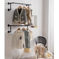 thumbnail image 2 of Perchero de pared industrial Homeyeeng de tubo negro, 2 piezas, 2 of 7