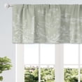 thumbnail image 2 of Floral Kitchen Curtains Small Wildflower Cafe Curtains Green Leaves Plant Botanical Rod Pocket Farmhouse Sage Herb Living Room Bedroom Window Drape Treatment Fabric 2 Panels 27.5 x 39 Inch, 2 of 4