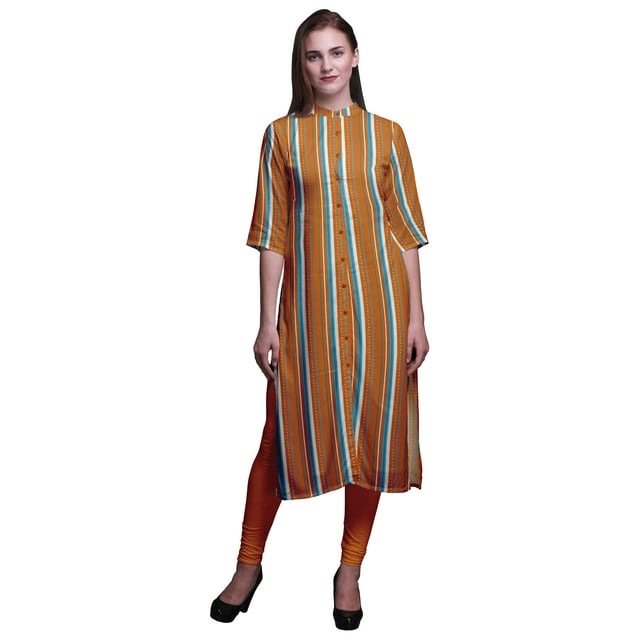 Bimba Kurta Longue Droite pour Femmes Coupe Régulière Tunique Kurti Décontractée XX-Grand