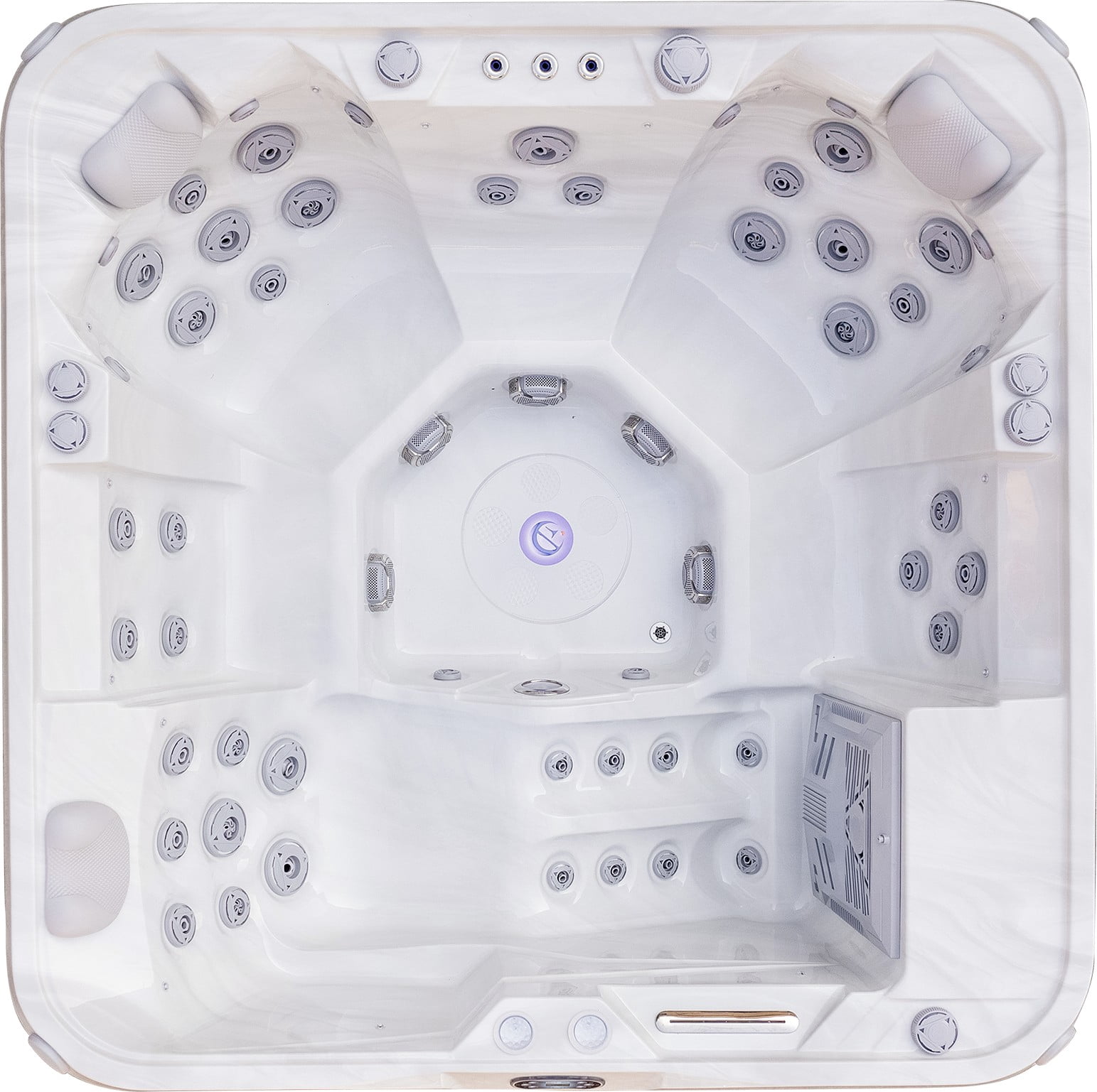 Liberty 5-Person 51 Jet  Hot Tub with Lounger, LED Center Waterfall and  Bluetooth Sound System