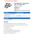 thumbnail image 2 of Rear Brake Pad Set - Compatible with 1995 - 1999 Toyota Avalon 1996 1997 1998, 2 of 2