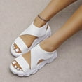 thumbnail image 5 of KBODIU Sandals Women Athletic Comfortable Outdoor Sandals with Arch Support Walking Sandals for Women New Style Sandals Woven Mesh Flat Beach Casual for Spot/Beach/Travel/Home White 36, 5 of 6