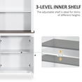 thumbnail image 5 of HOMCOM 69'' Freestanding Storage Cabinet, Bathroom Linen Tower, Kitchen Cupboard, Bookcase with Double Door 3-Tier Shelf for Home Office, White, 5 of 10