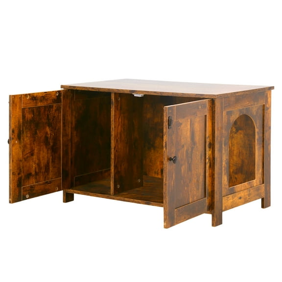 Cat Litter Box Enclosure Furniture Hidden, Wooden Cat Washroom Furniture Storage