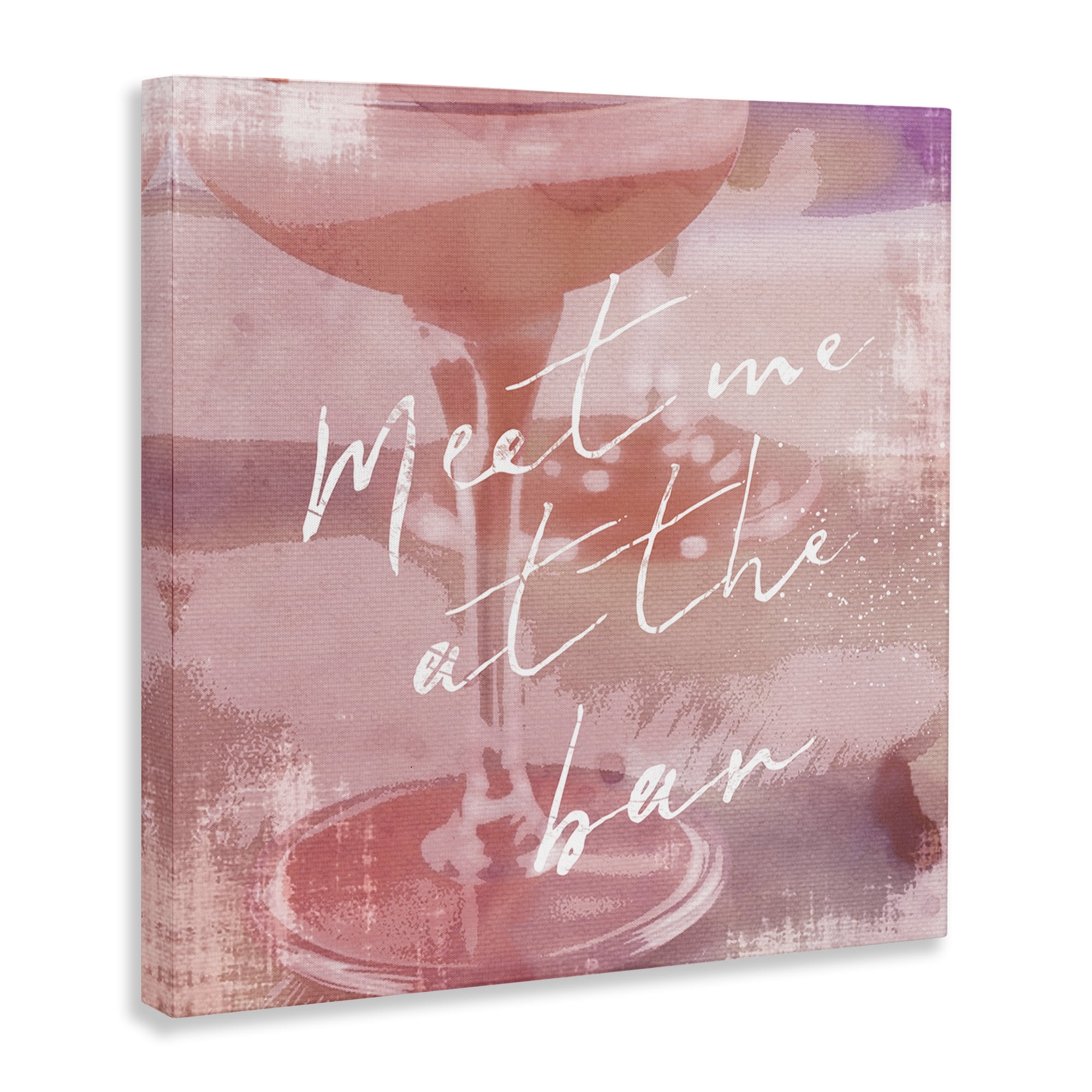 Stupell Industries Meet Me at Bar Martini Food & Beverage Painting Wrapped Canvas Art Print Wall Art, 30 x 30
