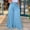 Sky Blue Womens Full Length Pants, variant on Olyvenn Women's Fashion Summer Casual Solid Chiffon Pockets Elastic Waist Full Length Long Pants Double Layer Crinkle Wide Leg Pants Trousers Flare Trousers Black 6