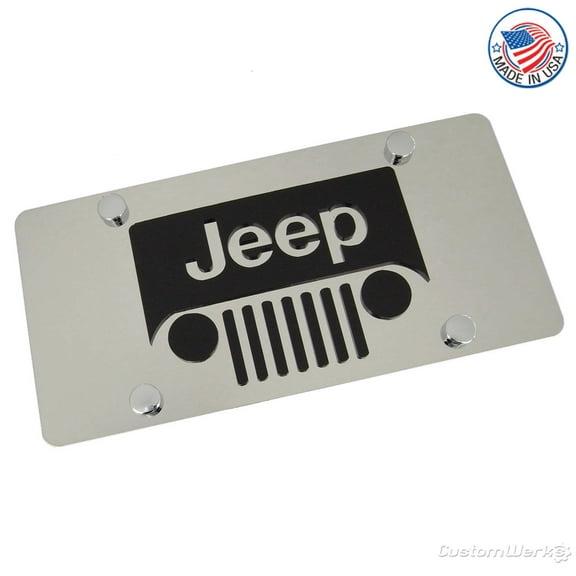 Jeep Grill Logo License Plate (Chrome)