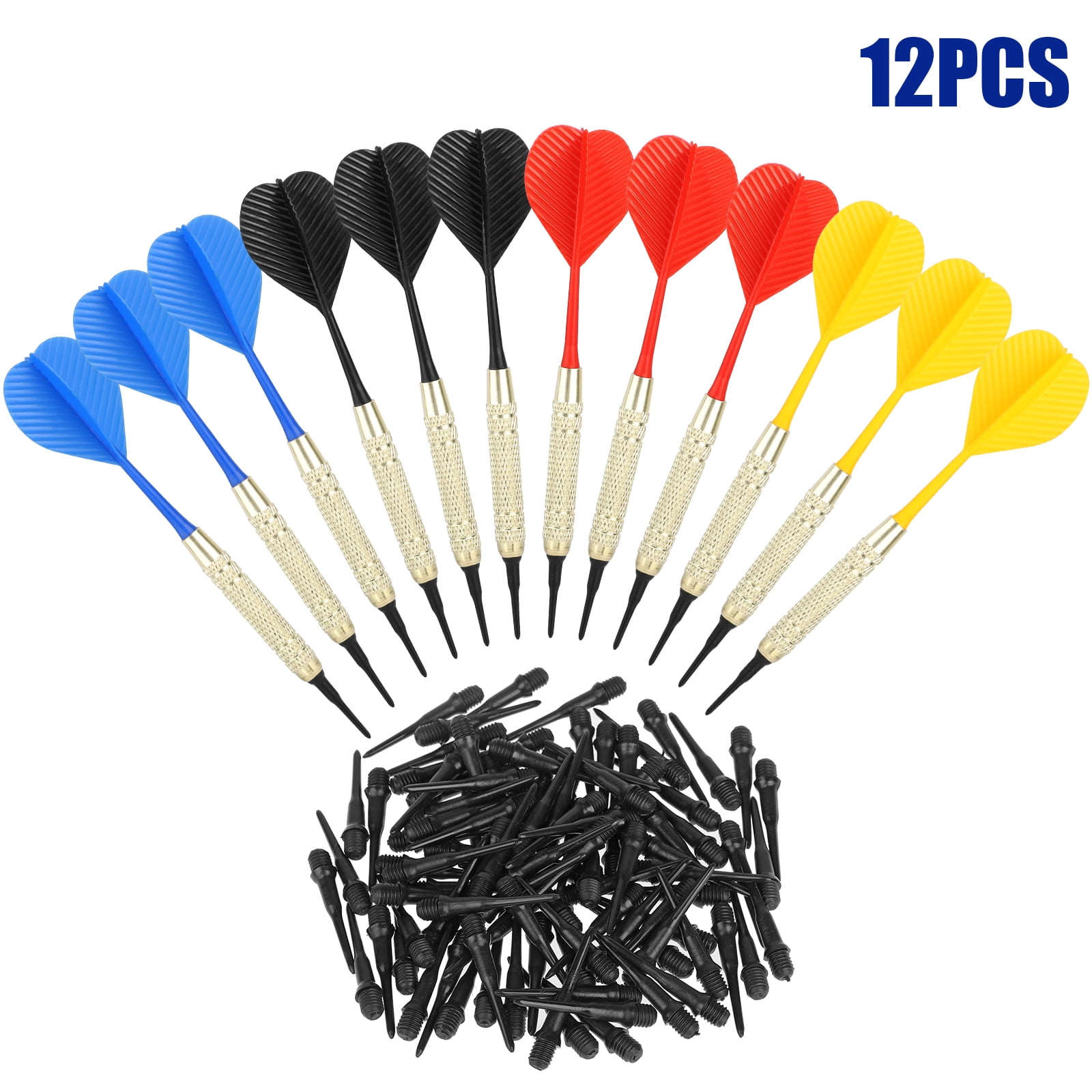 12 Dart Pro Plastic Soft Tip Darts Assorted Colors Pub Bar Darts 