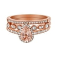 thumbnail image 5 of 14K Rose Gold 1 carat Pear Pink Morganite and Diamonds Halo Bridal Set by Hollywood Hills Jewelers, 5 of 10