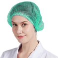 thumbnail image 1 of Disposable Bouffant Caps with Elastic Bands for Head Wearing Non Woven Fabric Green Color Size One Size Fits All, 1 of 5