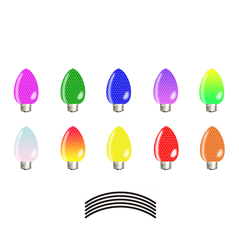 EUBUY Christmas Reflective Car Stickers Set Car Refrigerator