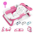 thumbnail image 2 of Bañera Tina Baño Bebe Plegable Portátil Con Cojín Termómetro Xtellar Rosa, 2 of 3