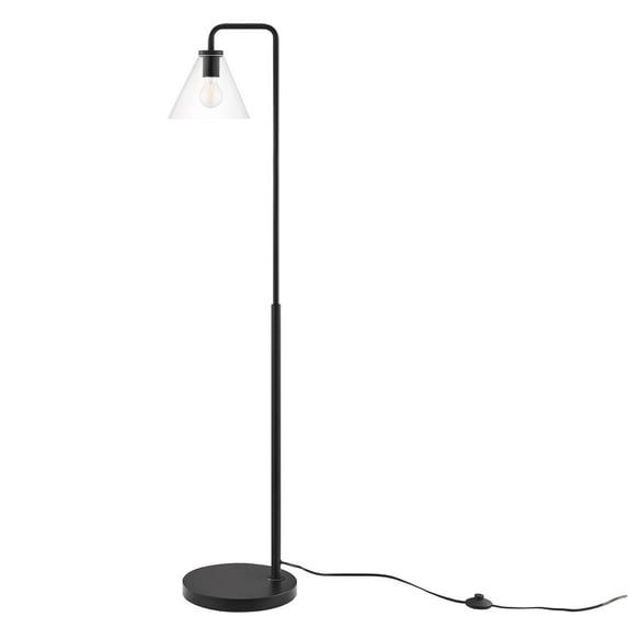 Floor Lamp Light, Black, Glass, Modern Contemporary Mid-Century Industrial, Mid Century Living Kitchen Cafe Bistro Restaurant Hospitality