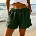 thumbnail image 7 of Sheghy Womens Shorts 100%Cotton Women's Fashion Solid Color Elastic Waist Pocket Shorts Pants, 7 of 7