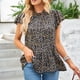 thumbnail image 1 of Blusa de gasa de manga corta con volantes y estampado floral para mujer, blusa corta con volantes y estampado floral para mujer, blusa con estampado floral para mujer, diseño de vanguardia, 1 of 9