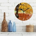 thumbnail image 3 of Dreamtimes Home Decor Autumn Fall Leaves Tree Oil Painting Round Acrylic 10 Inch Wall Clock Non Ticking Silent Clock Art for Living Room Kitchen Bedroom, 3 of 7