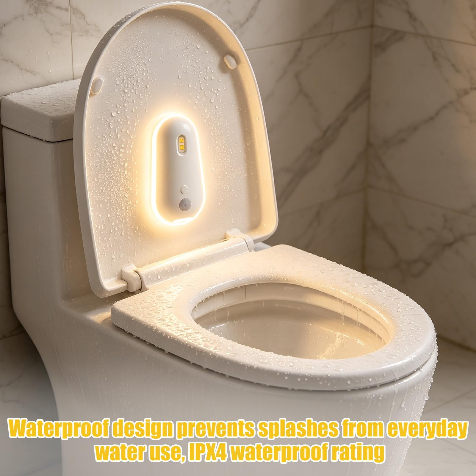 Self Cleaning UV Toilet Light, Motion Activated Rechargeable Toilet Bowl Light with Night Light, Adhesive Mount for Shared Bathrooms Elderly Pet(2PCS)