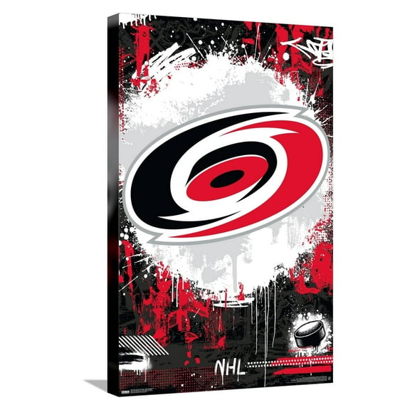 NHL Carolina Hurricanes - Maximalist Logo 23 Canvas Wall Poster, 14.725" x 22.375"