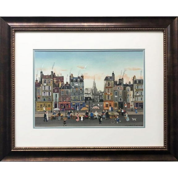 Michel Delacroix "Les Marchands Des 4 Saisons" Framed Stone Signed Litho Generic
