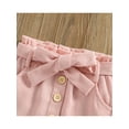 thumbnail image 4 of Kiapeise Toddler Baby Girls Corduroy Skirts High Waist Button Down Mini A-line Skirts with Belt, 4 of 9
