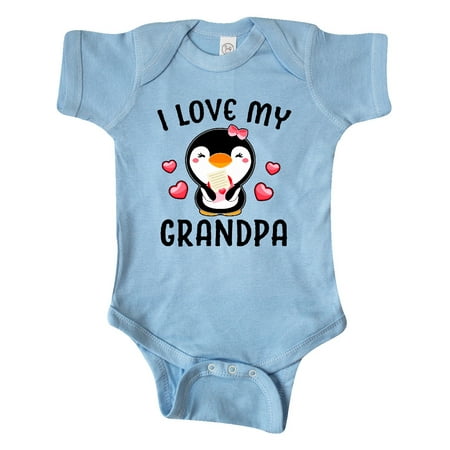 

Inktastic I Love My Grandpa with Cute Penguin and Hearts Gift Baby Girl Bodysuit