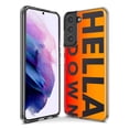 thumbnail image 3 of MUNDAZE Samsung Galaxy S10 Plus Shockproof Clear Hybrid Protective Phone Case Orange Clear Funny Text Quote Hella Down Cover, 3 of 6