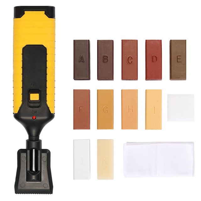 Kit de reparación de muebles de piso manual DIY, herramienta de fusión de cera profesional fácil de usar, 11 kaili Sencillez