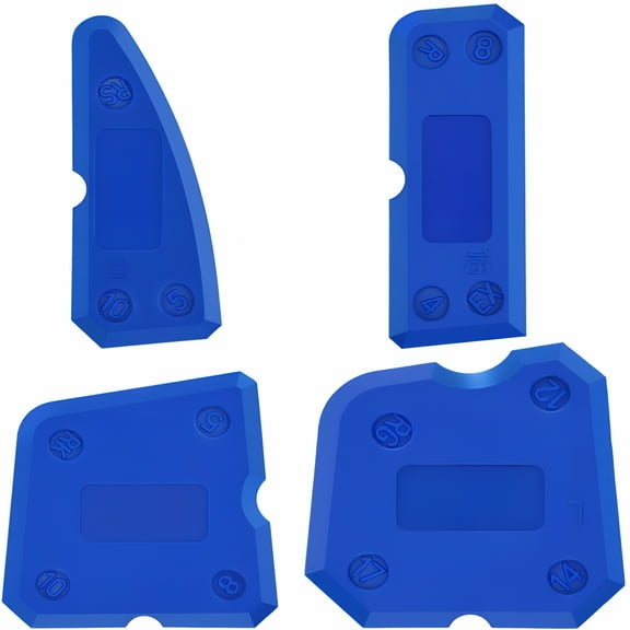 ZEPARO 4 Pieces Silicone Caulking Tool Set Joint Smoother Kit for Silicone Sealant Grout Sealing Finishing (Blue)