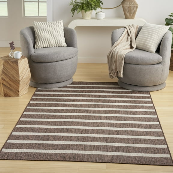 Nourison Positano Indoor/Outdoor Natural Ivory 4' x 6' Area Rug (4x6)