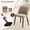 Camel Color, variant on COZONY Dining Chair Set of 4, Upholstered Linen Dining Chairs with Wood Legs & Wing Backrest, for Dining Room or Living Room, Green