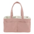 thumbnail image 2 of CHENjy Pink Diaper Caddy Organizer, Corduroy Storage Basket with Sturdy Frame for Newborn Essentials, Portable Changing Table Caddy, 14.2x7.9x7.1 Inch, 2 of 7
