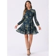 thumbnail image 3 of DARING DIVA Layered Tiered Semi Sheer Chiffon Mini Dress L Dark Blue, 3 of 6