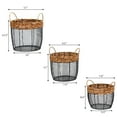 thumbnail image 2 of trademark innovations oval wire tall garden home dcor baskets with wicker and handles - set of 3, 2 of 5
