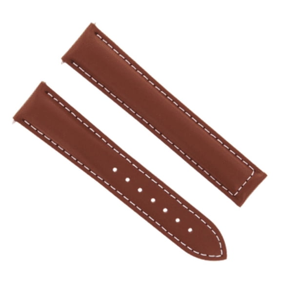 LEATHER STRAP BAND DEPLOYMENT BUCKLE CLASP FOR 20MM OMEGA SEAMASTER GMT TAN WS
