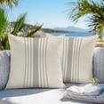 thumbnail image 5 of Simple Gray Striped Outdoor Pillow Covers Set of 2 Abstract Brown Linen Texture Waterproof Throw Pillow Case Decorative Square Cushion Cover for Patio Couch Garden Balcony, 18"x18", 5 of 9