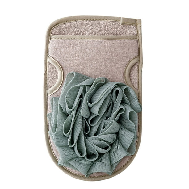Toalla de baño gruesa, toalla para frotar la espalda, bola de baño, tira de barro con flores