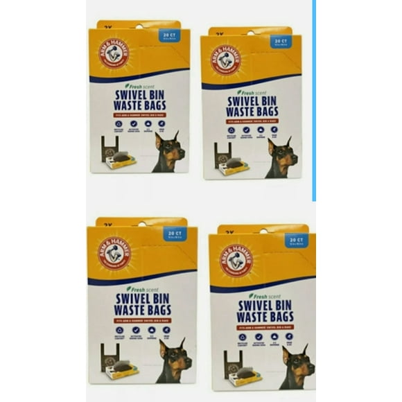 Arm & Hammer Swivel Bin Waste Bags 80ct (4 x 20ct)