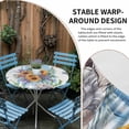 thumbnail image 2 of Coastal Sunflower Round Tablecloth for 36-44 Inch Tables,Fitted Table Cover with Elastic Edge,Blue Summer Beach Starfish Shell Waterproof Outdoor Table Cloth Protector for Patio Garden Dinner Picnic, 2 of 9