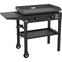 Flat Top Gas Grill Griddle 2 Burner Propane Fuelled Rear Grease Management System, 1517, Outdoor Griddle Station for Camping, 28 inch