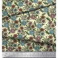 thumbnail image 3 of Soimoi Poly Georgette Fabric Leaves & Floral Block Print Fabric by Yard 52 Inch Wide, 3 of 3