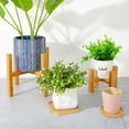 thumbnail image 3 of MasteelfCA 1 Set Plant Stand Display Rack Modern Plant Stand Wooden Flower Pot Holder with Pads, 3 of 8