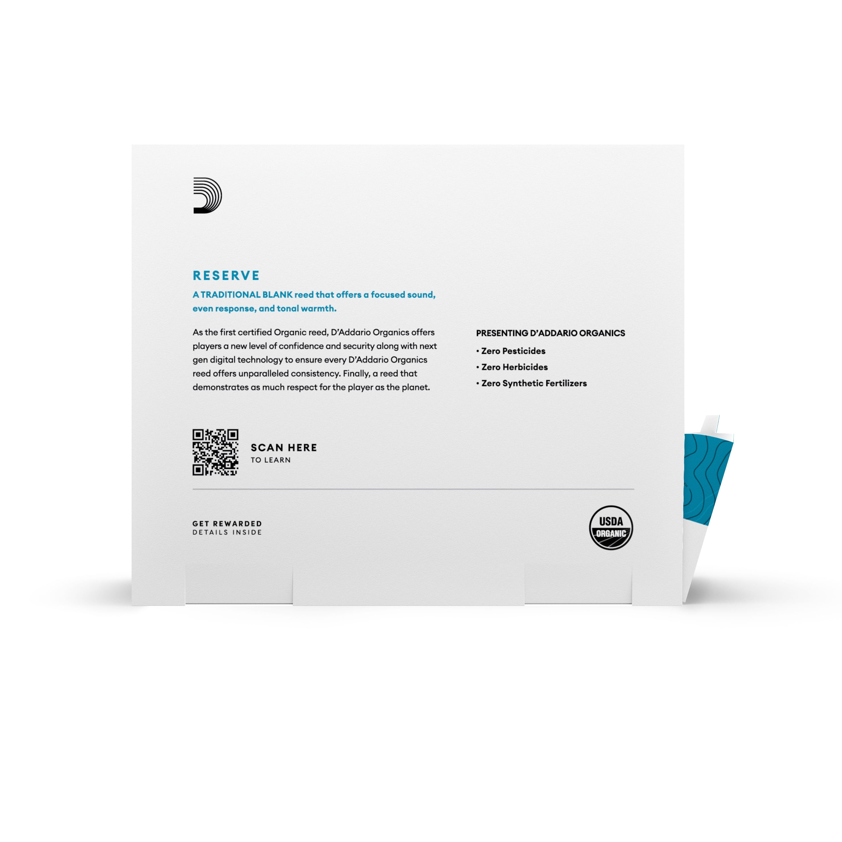 D'Addario Organic Reserve Bb Clarinet Reeds, Strength 2.5, 25-Pack