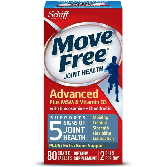Move Free Advanced Plus MSM and Vitamin D3 Joint Health Supplement with Glucosamine and Chondroitin 80 ct