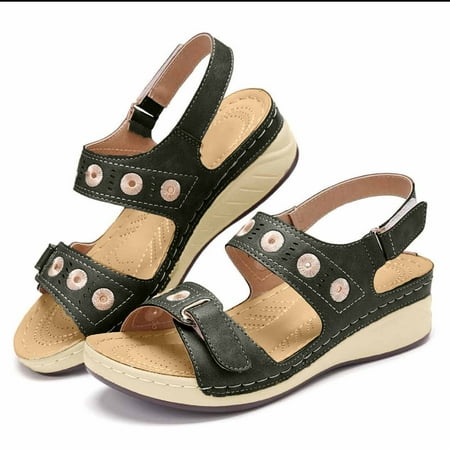 

XIAOFFENN Sandal For Women 2023 Sandal For Women Women S Wedge Heel Flip Flops Multicolor Embroidered Sandals Slippers Sandal For Women Comfortable