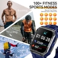 thumbnail image 6 of Cyberdyer Military Smart Watch Bluetooth 1.95 mm Black Zinc Alloy Case with Black Silicone Band, 6 of 9